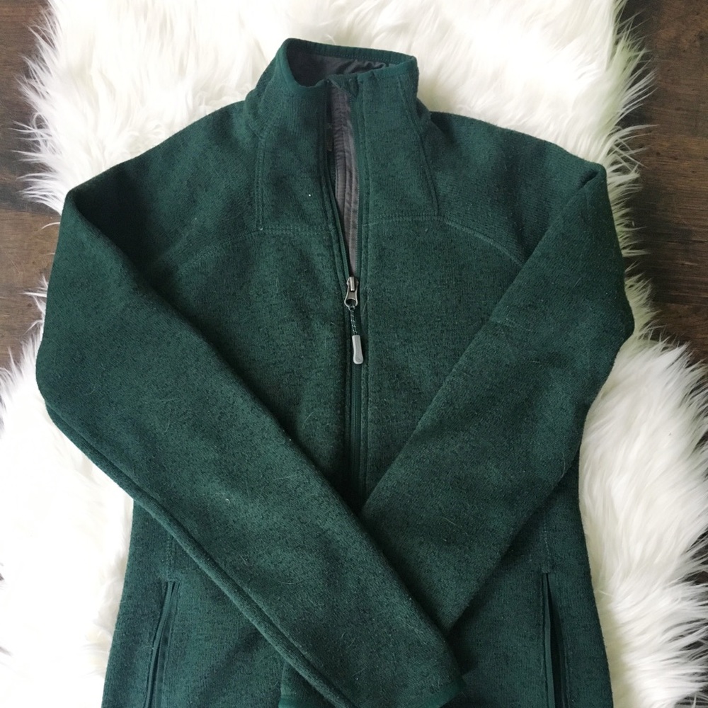Forest Green Eddie Bauer full-zip Sweater Jacket.